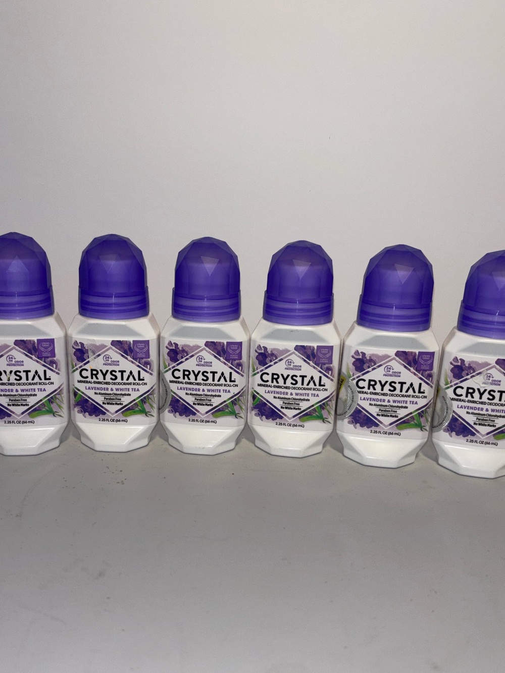 Crystal Lavender & white tea roll on deodorant bundle